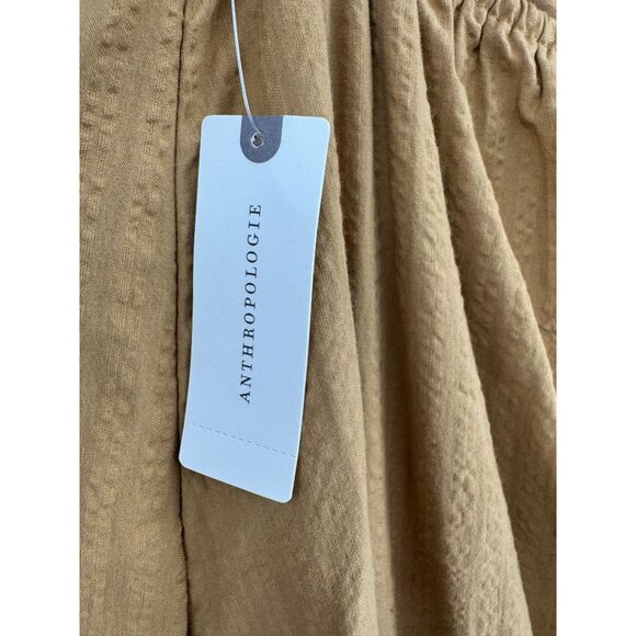 Maeve Anthropologie High Low Strapless Midi Dress Women's XL Gold BOHO NEW - Picture 7 of 13